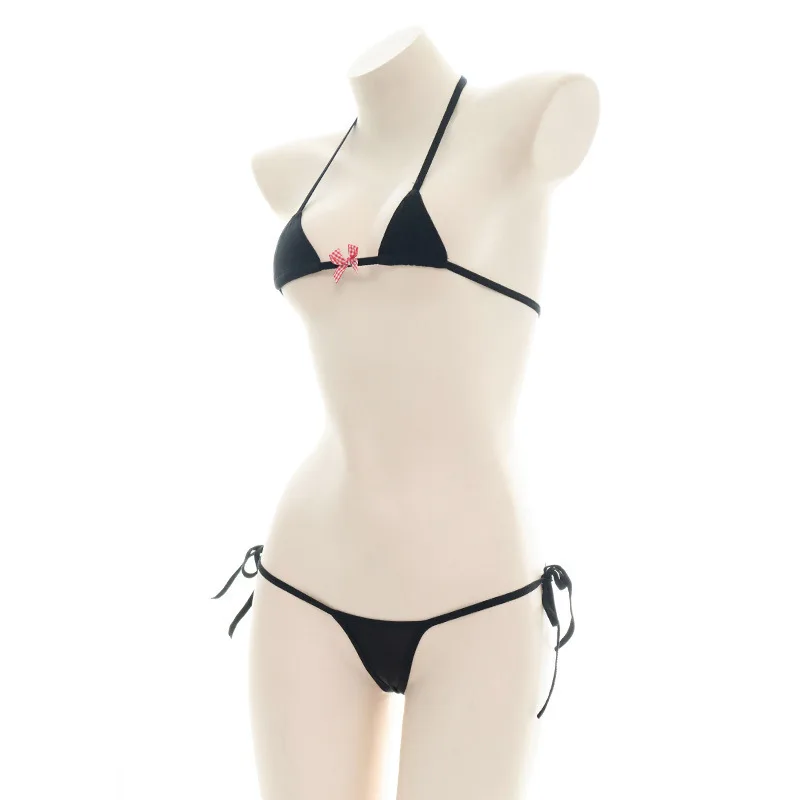 Halloween new sexy lingerie mini bikini adult role-playing erotic costume anime black and white bra women's lingerie set - Image 3